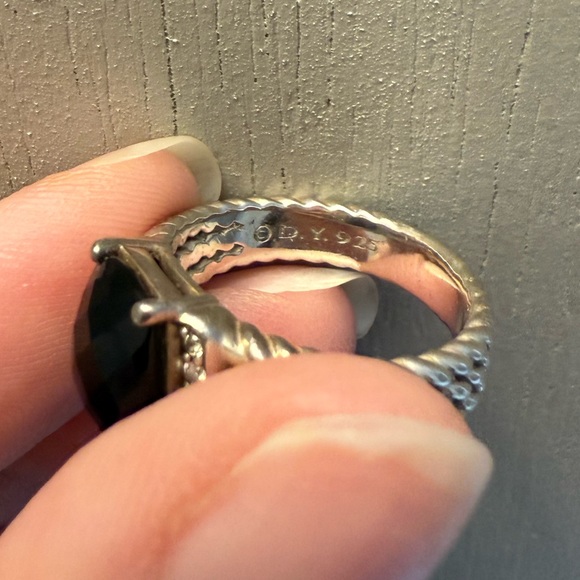 Petite Wheaton® Sterling Silver with Black Onyx and Diamonds, 10mm; Size 6.5 - Picture 8 of 9